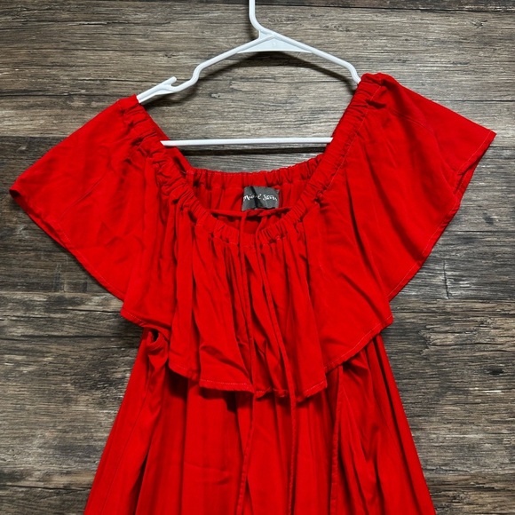 Michael Stars Red Off-Shoulder Dress - Picture 5 of 8